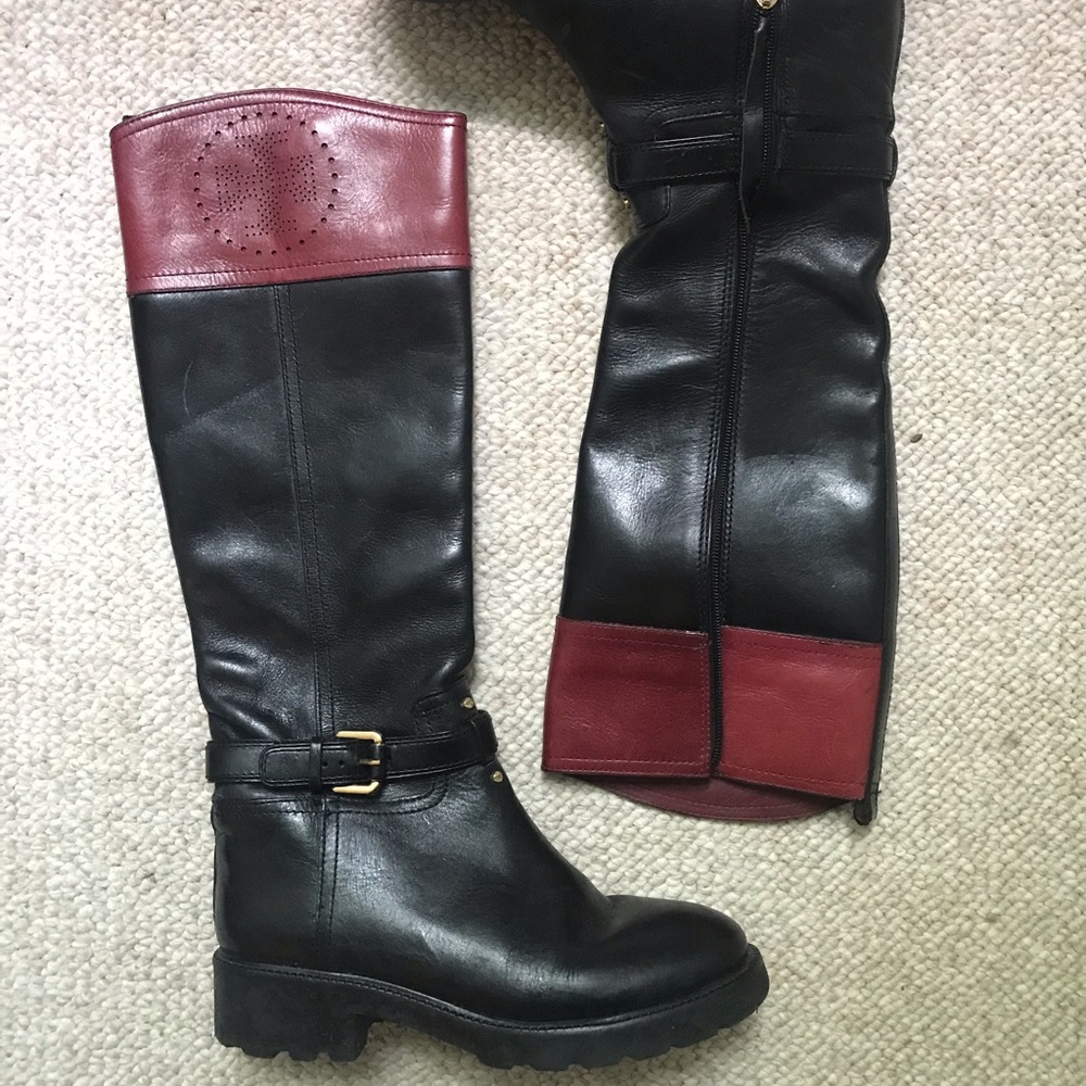 Tory Burch Black Riding Boots